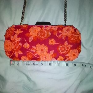 Floral Beaded Clutch Bag